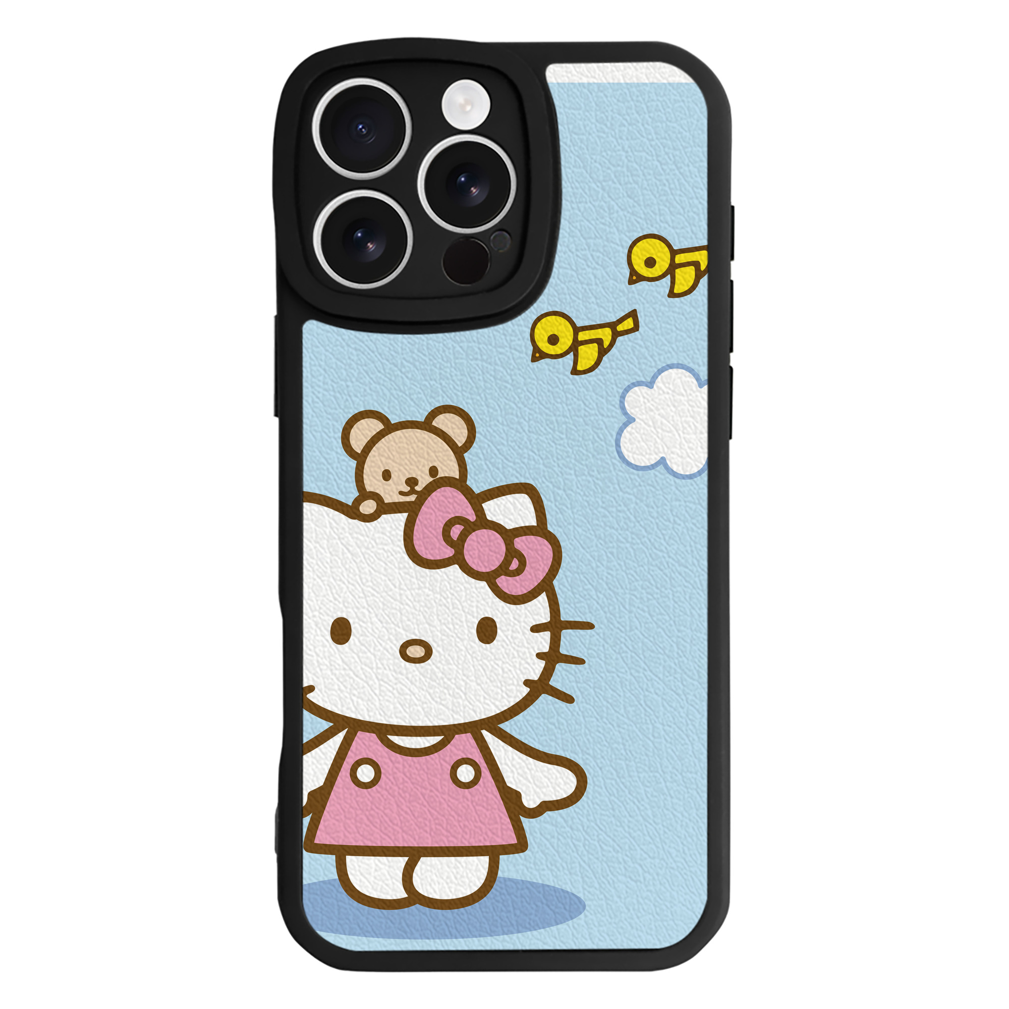 （画像用） Hello Kitty ハローキティ 【iPhone 16シリーズ対応】シリコンスマホケース（レザー調） 材質：シリコン